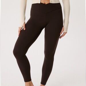 NWT OFFLINE by Aerie Real Me Highwaisted Crossover Dark Brown Leggings